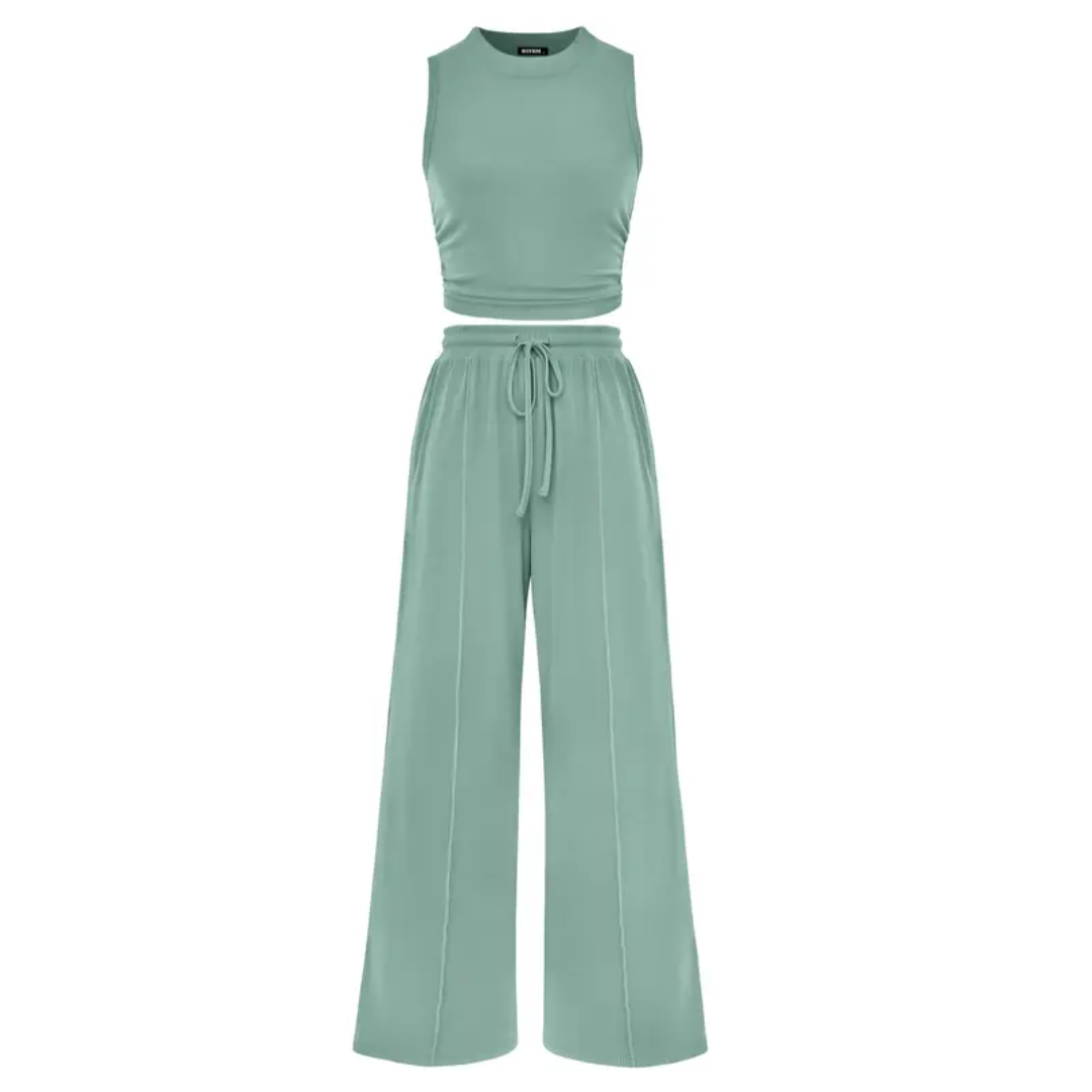NELLA™ – Sleeveless Ribbed Knit Lounge Ensemble