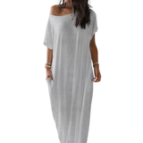HALLIE™ – Cozy Batwing Sleeve Lounge Dress