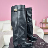 SERENA™ - Classic Black Leather Ankle Boots