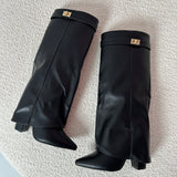 SERENA™ - Classic Black Leather Ankle Boots