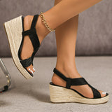 Raine – Woven Platform Wedge Sandals