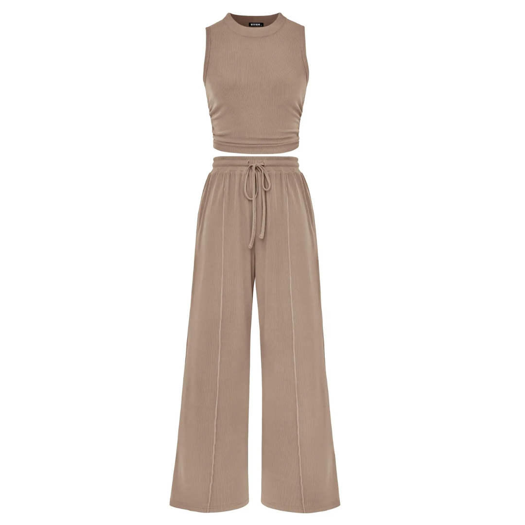 NELLA™ – Sleeveless Ribbed Knit Lounge Ensemble