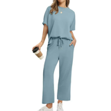 TATUM™ – Cozy Wide Leg Lounge Set with Relaxed Fit