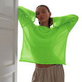 BRISEIS™ – Lightweight Hollow-Out Flare Sleeve Knit Sweater