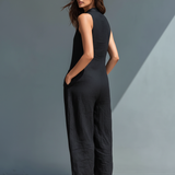 Adele - Pocketed Wide-Leg Jumpsuit