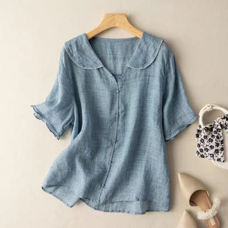 Amelia - Blouse with Scalloped Collar