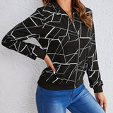 MILA™ | Artistic Print Zip-Up Jacket