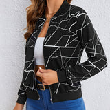 MILA™ | Artistic Print Zip-Up Jacket