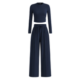 REMIT - Ribbed Knit Crop Top with Wide Design