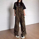 LUNTIAN™ Vintage Leopard Print Wide-Leg Jumpsuit