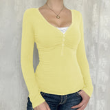 Palya - Cozy V-Neck Long Sleeve Tee