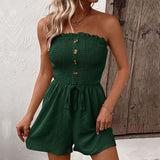 PIETA™ - Relaxed Sleeveless Shirred Tie-Front Jumpsuit