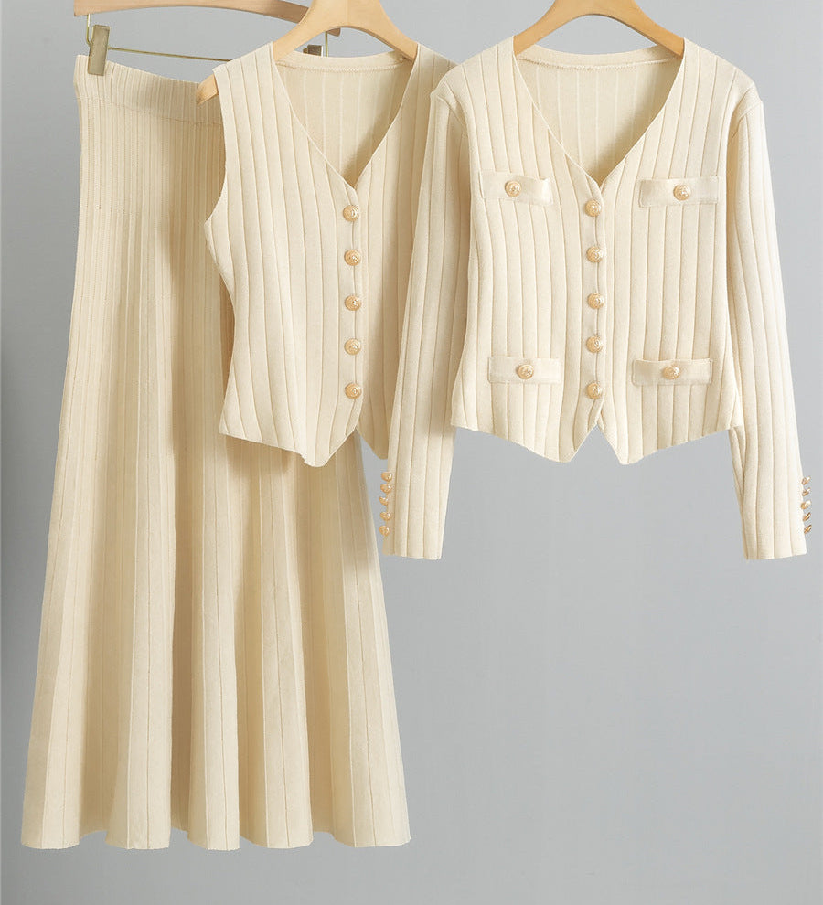 XANDYT - V-Neck Button-Up Vest and High