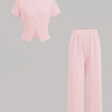 MIRANDAT - Button-Up Front Top with Wide Fit