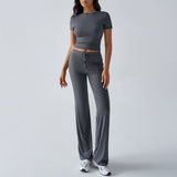 MARGARITAT - Casual Short Sleeve Crop Top