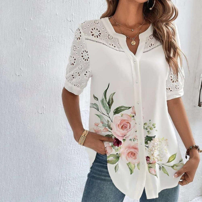 Annelise - Relaxed Lace-Patterned Blouse