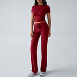 MARGARITAT - Casual Short Sleeve Crop Top