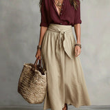 Camilla - Midi Skirt Set with Shirt and Belt