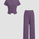 MIRANDAT - Button-Up Front Top with Wide Fit