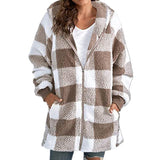 ARABELLA™ Plaid Fleece Hooded Long Sleeve Coat