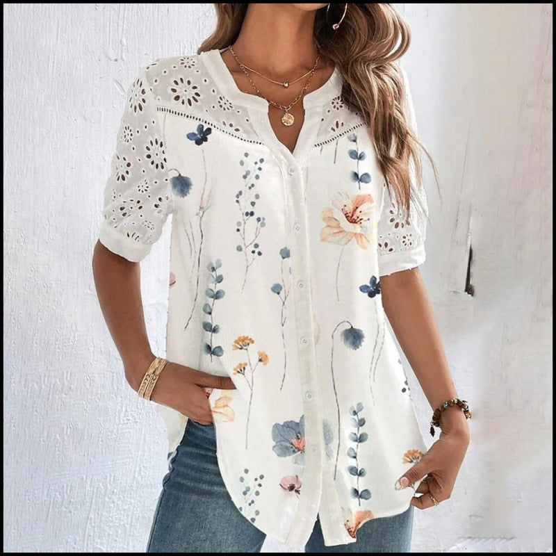 Annelise - Relaxed Lace-Patterned Blouse