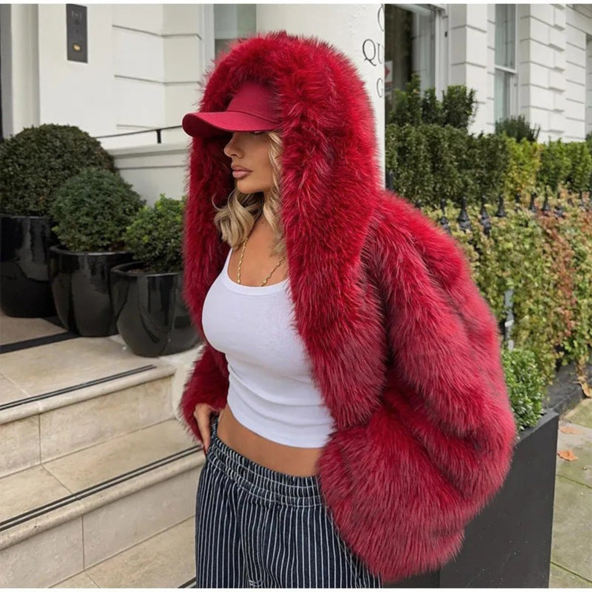 STELLA™ - Cozy Hooded Long Sleeve Faux Jacket