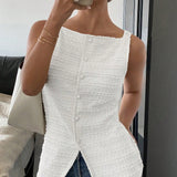 Queenie - Elegant Sleeveless Button-Up Outer Vest