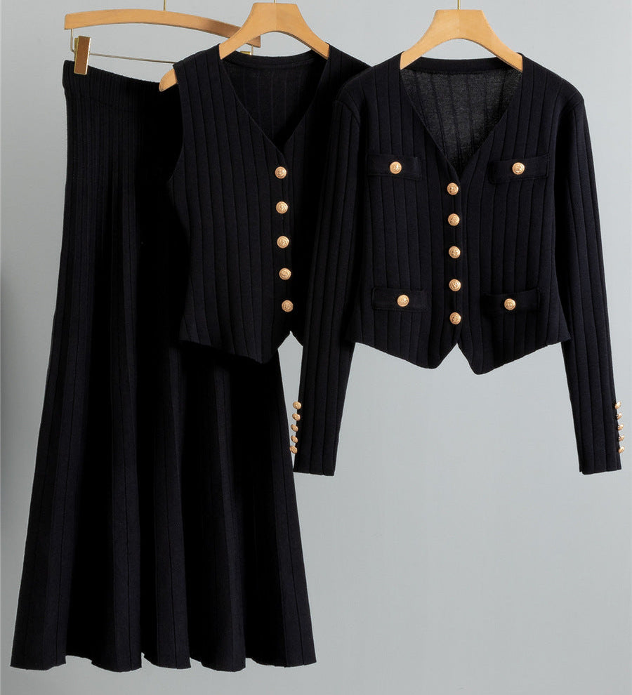 XANDYT - V-Neck Button-Up Vest and High