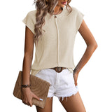 Elnera - Relaxed Summer Sleeveless Knit Vest Top