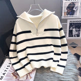 TIANA™ - Stylish Striped Long Sleeve Collared Blouse