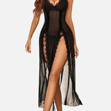 LUZY™ - Elegant V-Neck Maxi Nightdress for Relaxed Nights