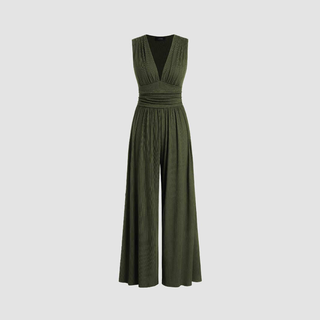 MARLOWE™ – Chic Ruched Casual Jumpsuit