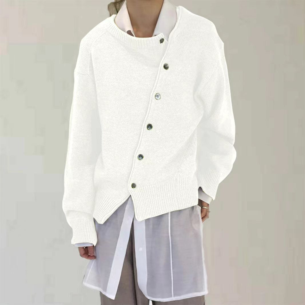 ALYCIA™ Asymmetrical Button-Up Cardigan