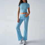 MARGARITAT - Casual Short Sleeve Crop Top
