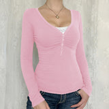 Palya - Cozy V-Neck Long Sleeve Tee