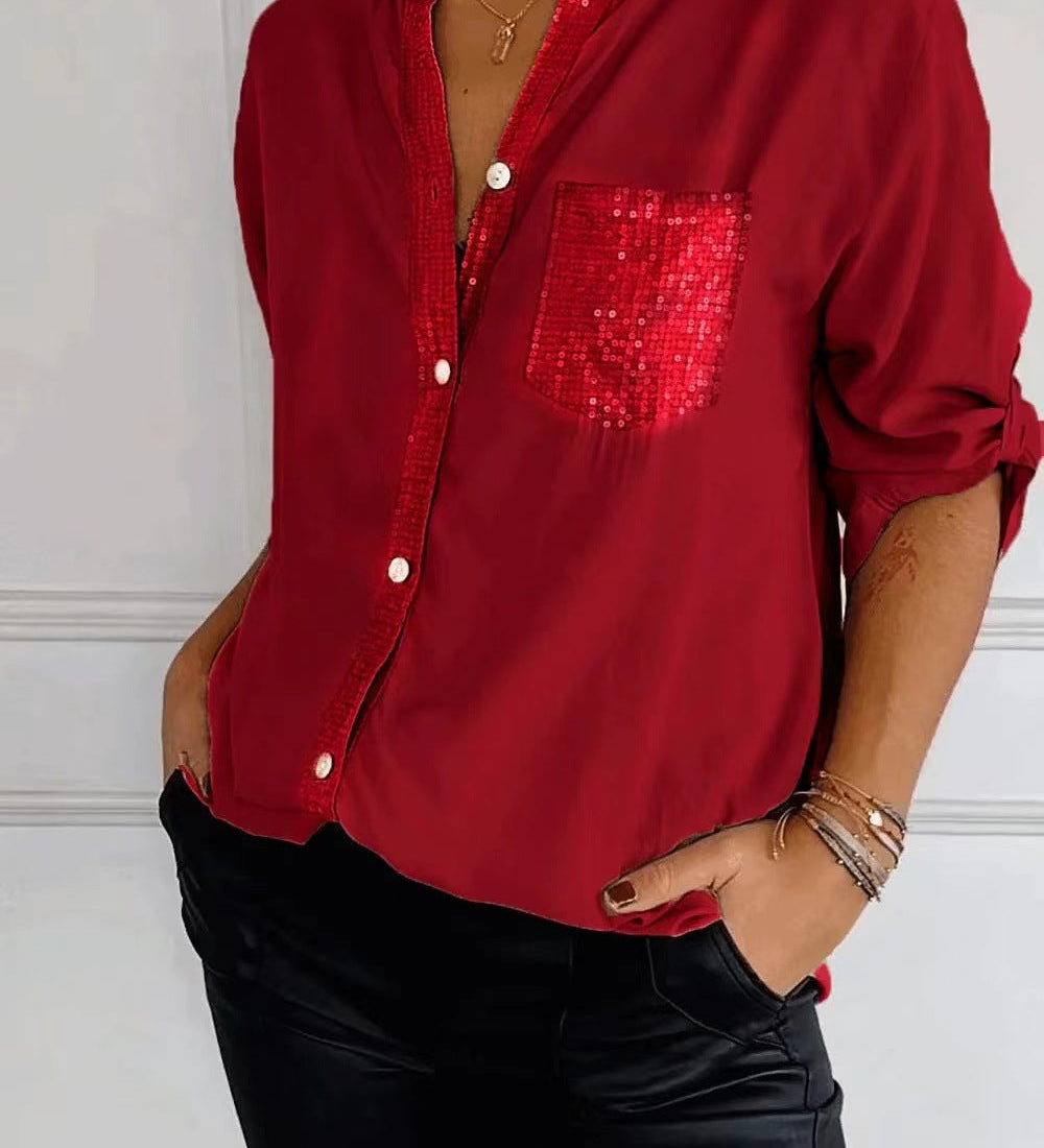 Danica - Blouse with Sequin Accents