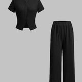MIRANDAT - Button-Up Front Top with Wide Fit
