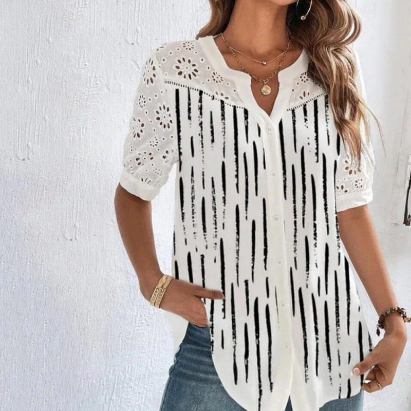 Annelise - Relaxed Lace-Patterned Blouse