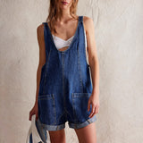 IVYLI™ - Casual Fitted Sleeveless Denim Jumpsuit