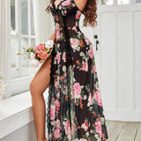 LUZY™ - Elegant V-Neck Maxi Nightdress for Relaxed Nights