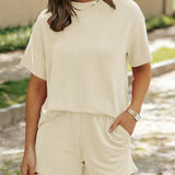 PETUNIAT - Cozy Short Sleeve Top and Shorts Set