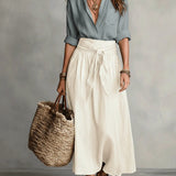 Camilla - Midi Skirt Set with Shirt and Belt