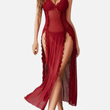 LUZY™ - Elegant V-Neck Maxi Nightdress for Relaxed Nights