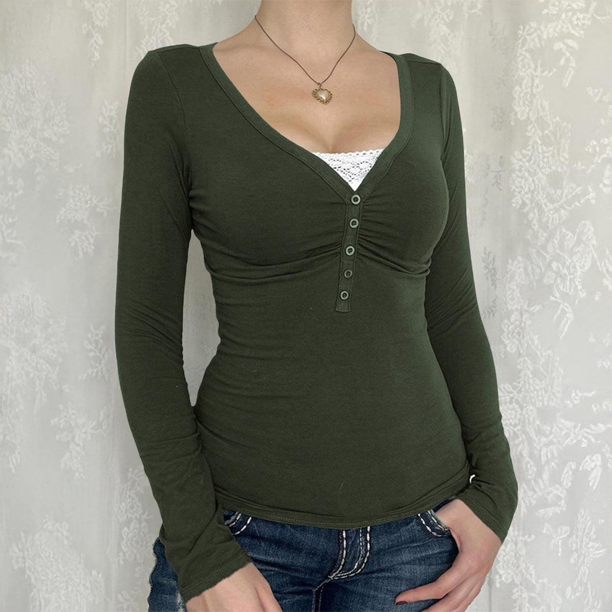 Palya - Cozy V-Neck Long Sleeve Tee
