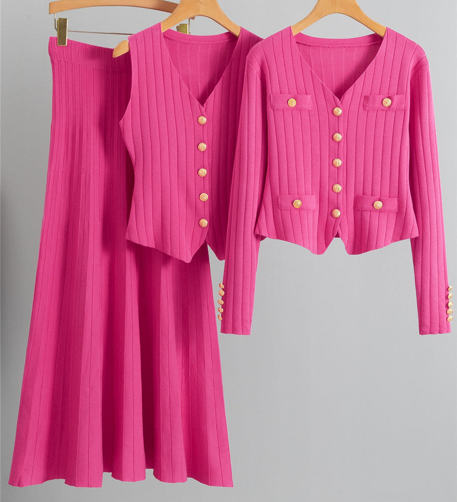 XANDYT - V-Neck Button-Up Vest and High