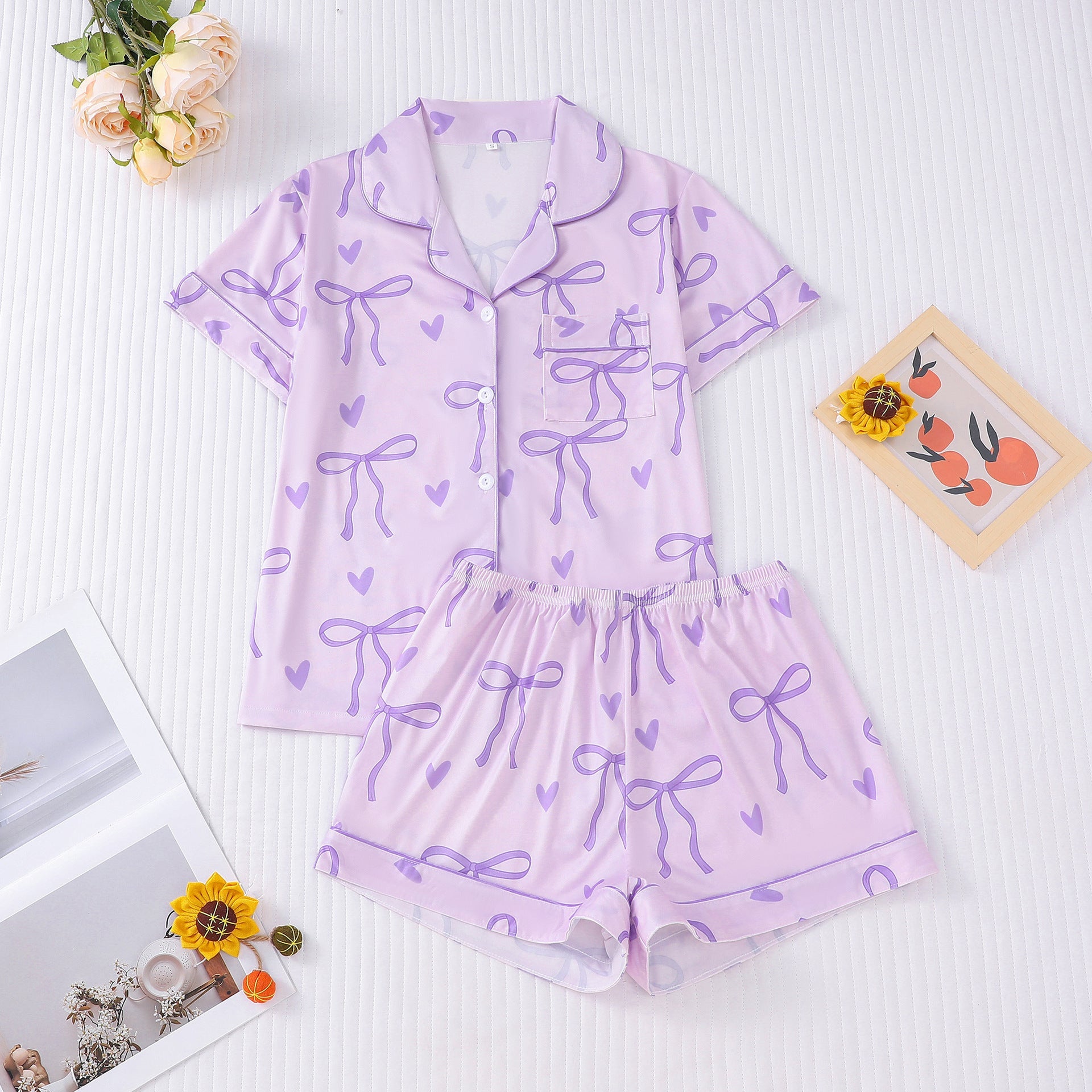 SHAKILA™ - Relaxed Crop Top and Short Pajama Set