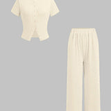 MIRANDAT - Button-Up Front Top with Wide Fit