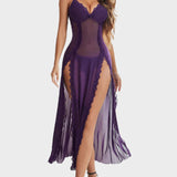 LUZY™ - Elegant V-Neck Maxi Nightdress for Relaxed Nights