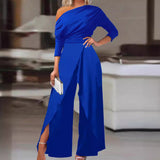 LEILANI™ - Chic Ruched Wrap Jumpsuit with Split Hem