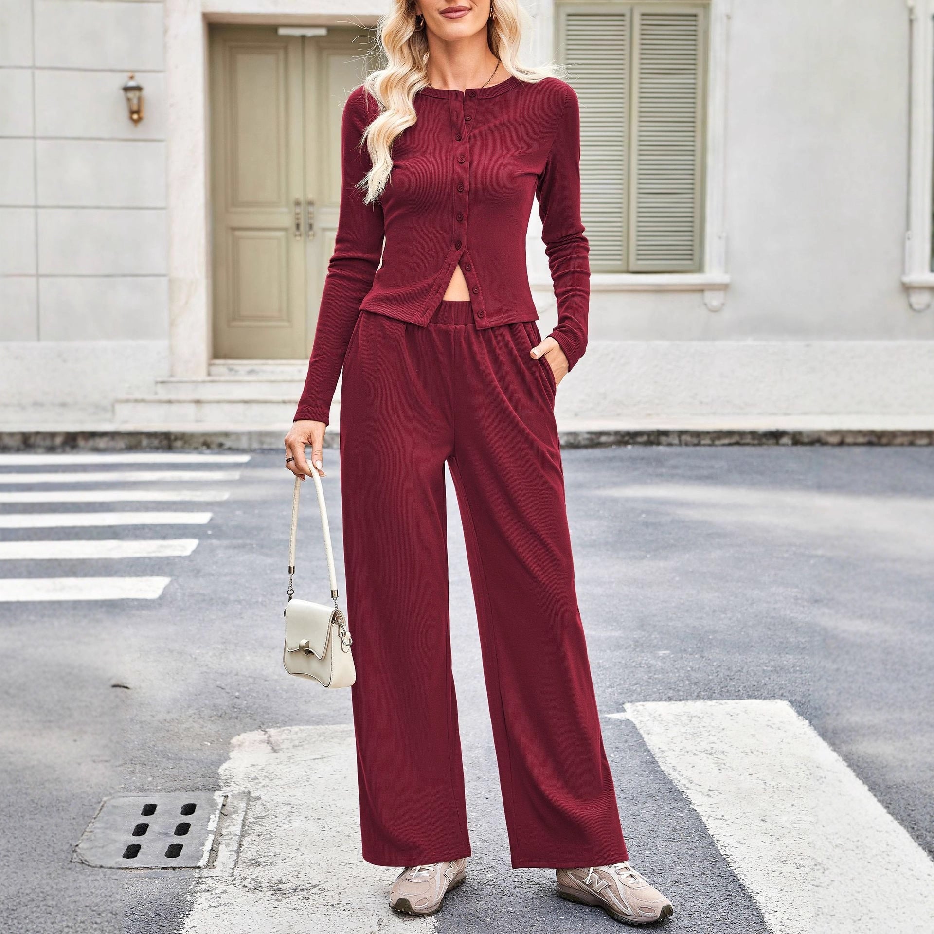 EMELYT - Fitted Long Sleeve Round Neck Top